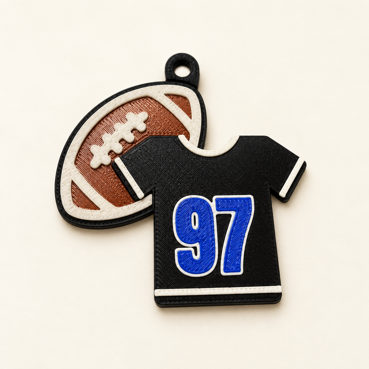 Football + Jersey Keychain