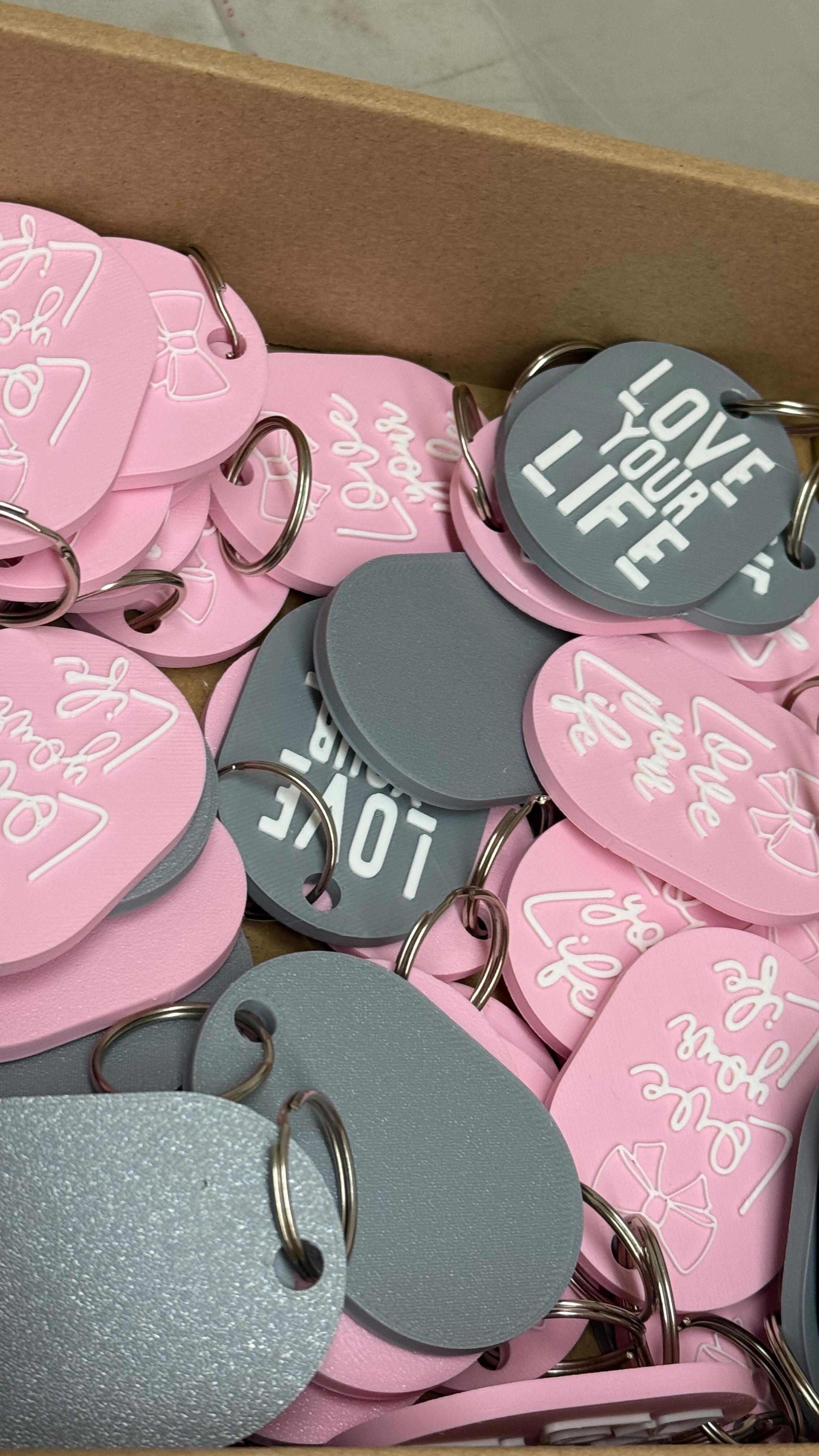 Personalized keychains created by 823 Crafts